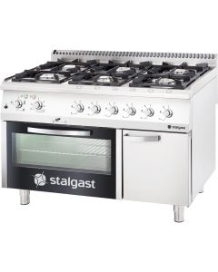 Gasherd 6 Brenner (3,5+2x5+2x7+9) mit Elektrobackofen (GN 2/1), Serie 700 ND