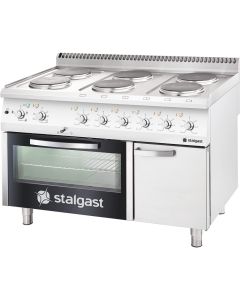 Elektro-Herd mit 6 Kochplatten, statischem Backofen GN 2/1 und eint&uuml;rigem Unterschrank, Serie 700 ND