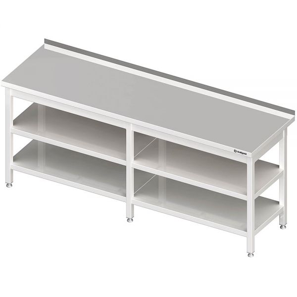 EDELSTAHL Arbeitstisch Zwischenbod B 70T70H85cm oh Wandaufkantung GGG SRO200  X 
